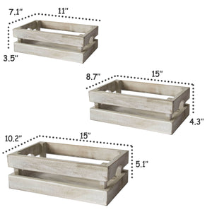 Nesting Rustic Storage & Accent Crates - Set of 3