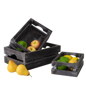 Nesting Rustic Storage & Accent Crates - Set of 3