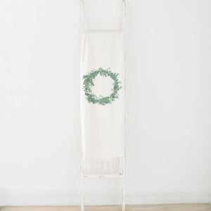 Floral Wreath Watercolor Throw Blanket