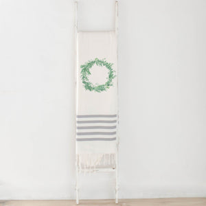 Floral Wreath Watercolor Throw Blanket