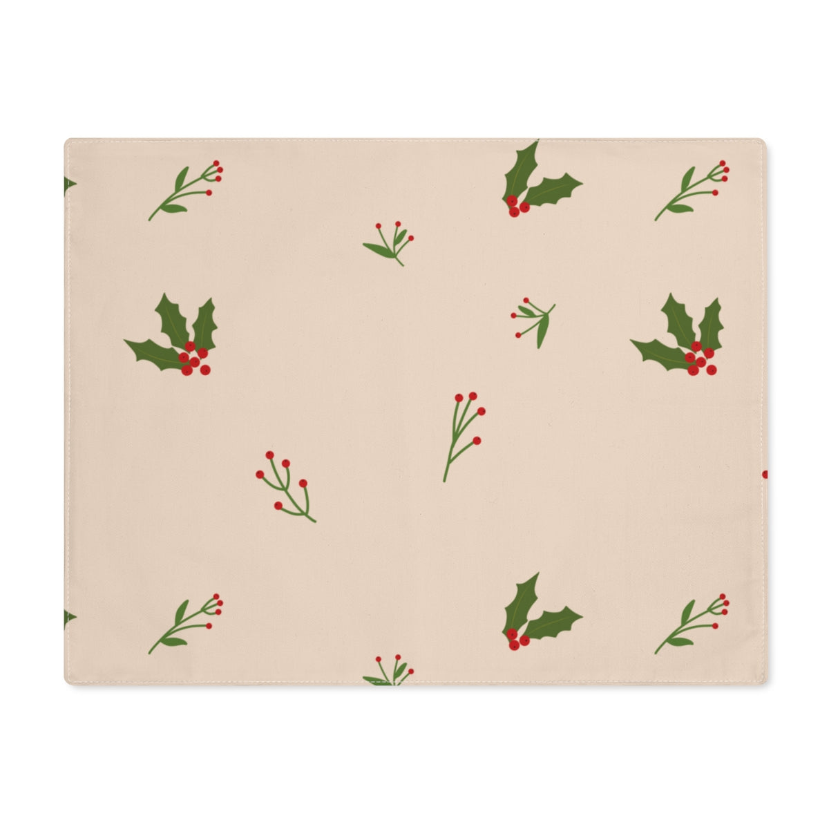 Beige Holiday Table Placemat - Holly