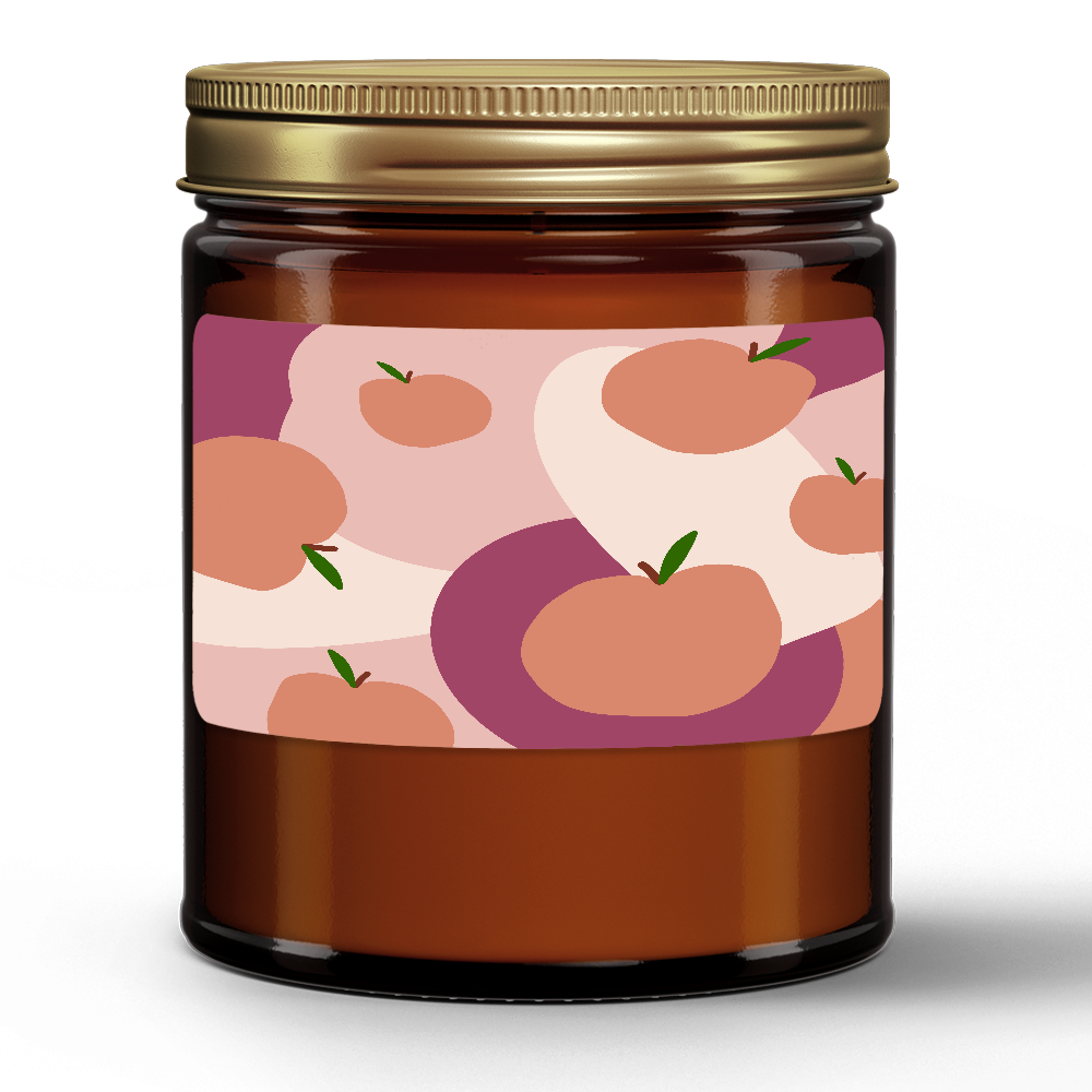 Amber Jar Natural Wax Candle - Apples