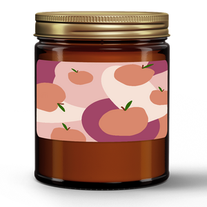 Amber Jar Natural Wax Candle - Apples