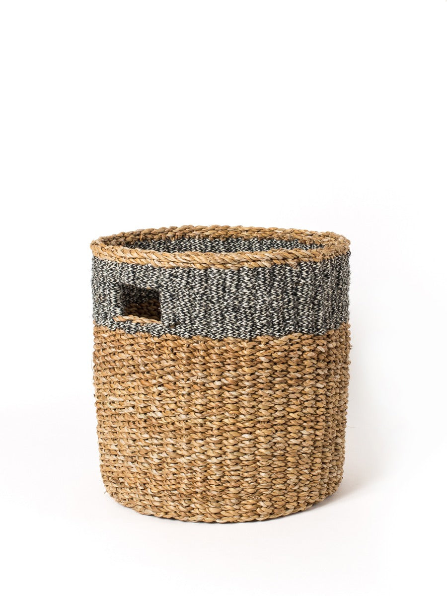 Black Savar Hamper Baskets with Handle - Set of 3