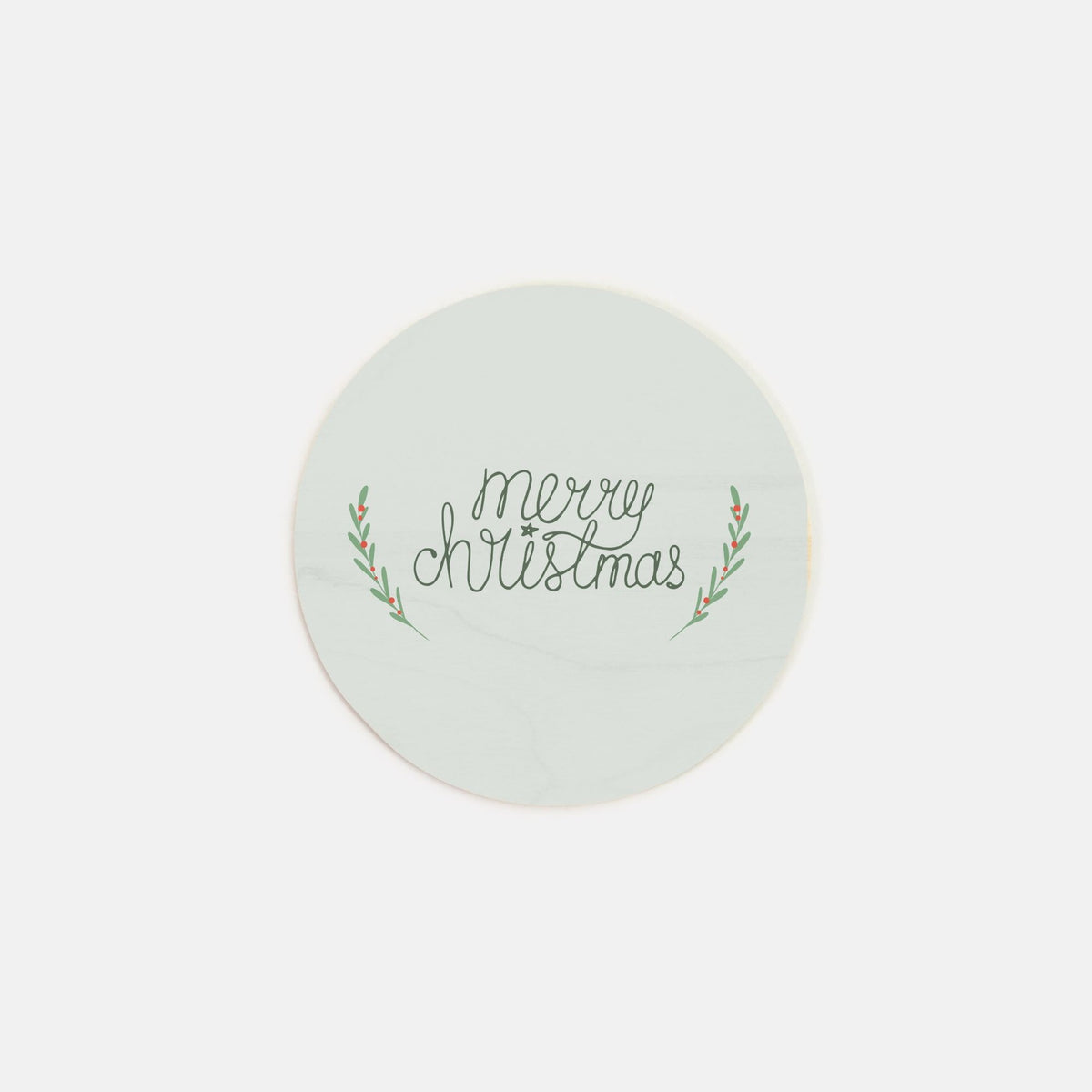6" Round Wood Sign - Merry Christmas