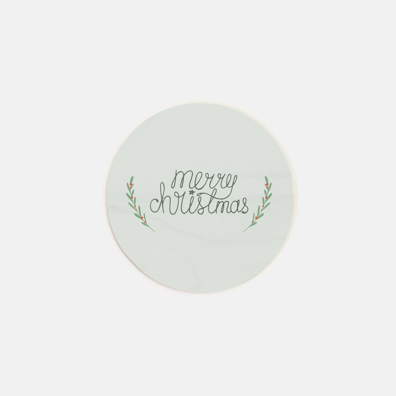 6" Round Wood Sign - Merry Christmas