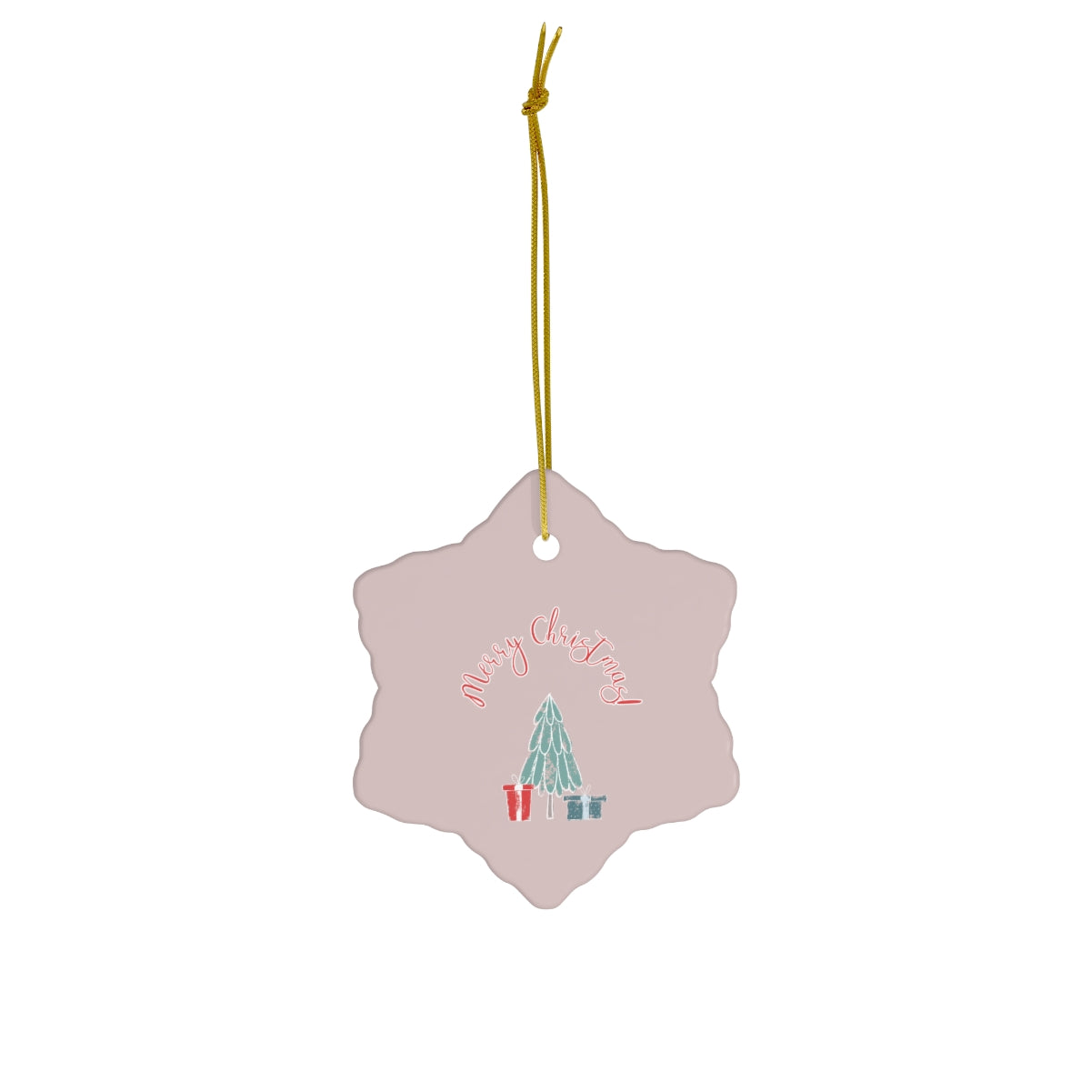Ceramic Holiday Ornament - Merry Christmas Tree
