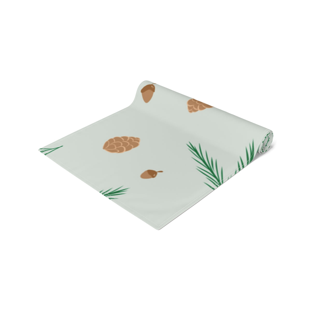 Green Holiday Table Runner - Pinecones