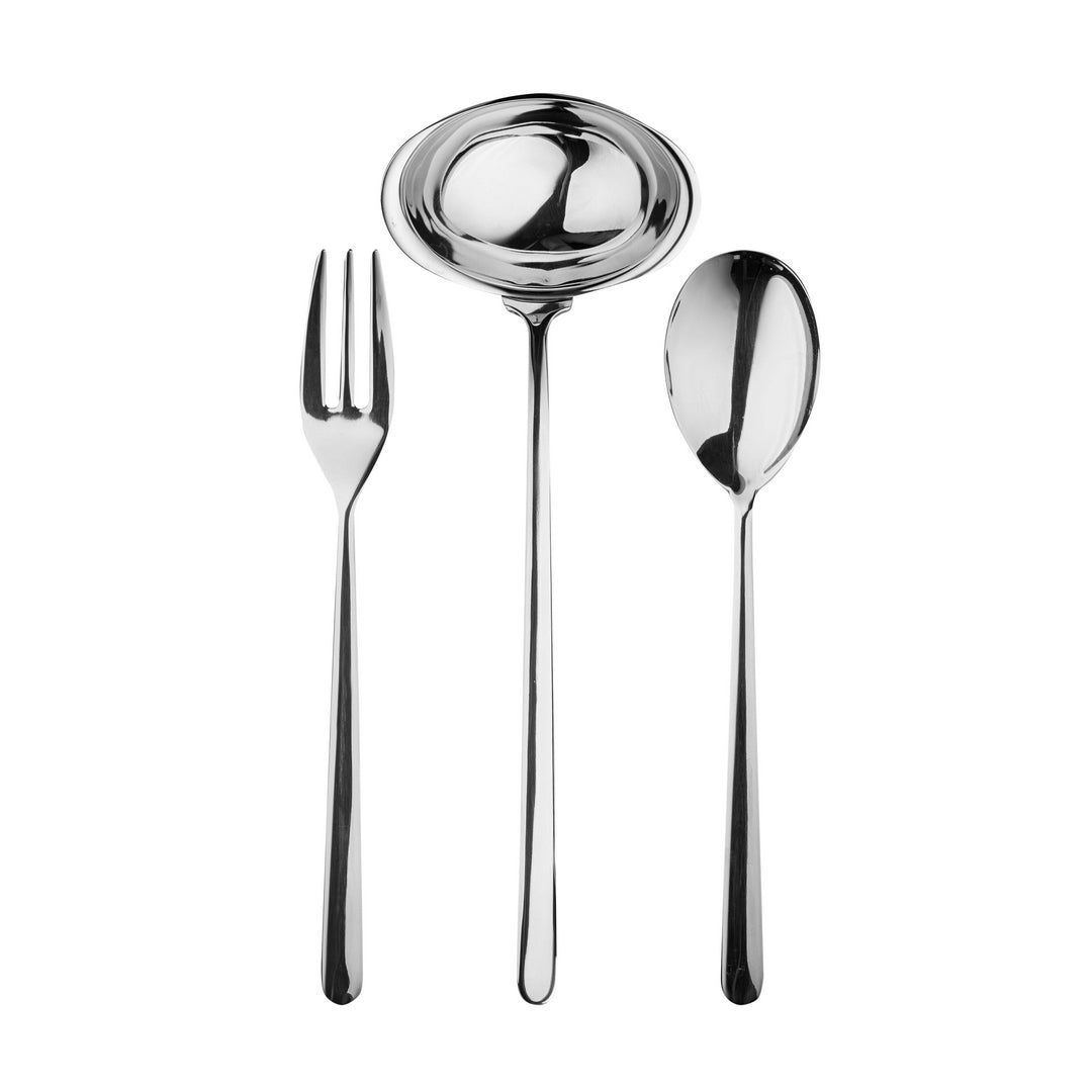 3 Piece Serving Set (Fork, Spoon & Ladle) - Linea