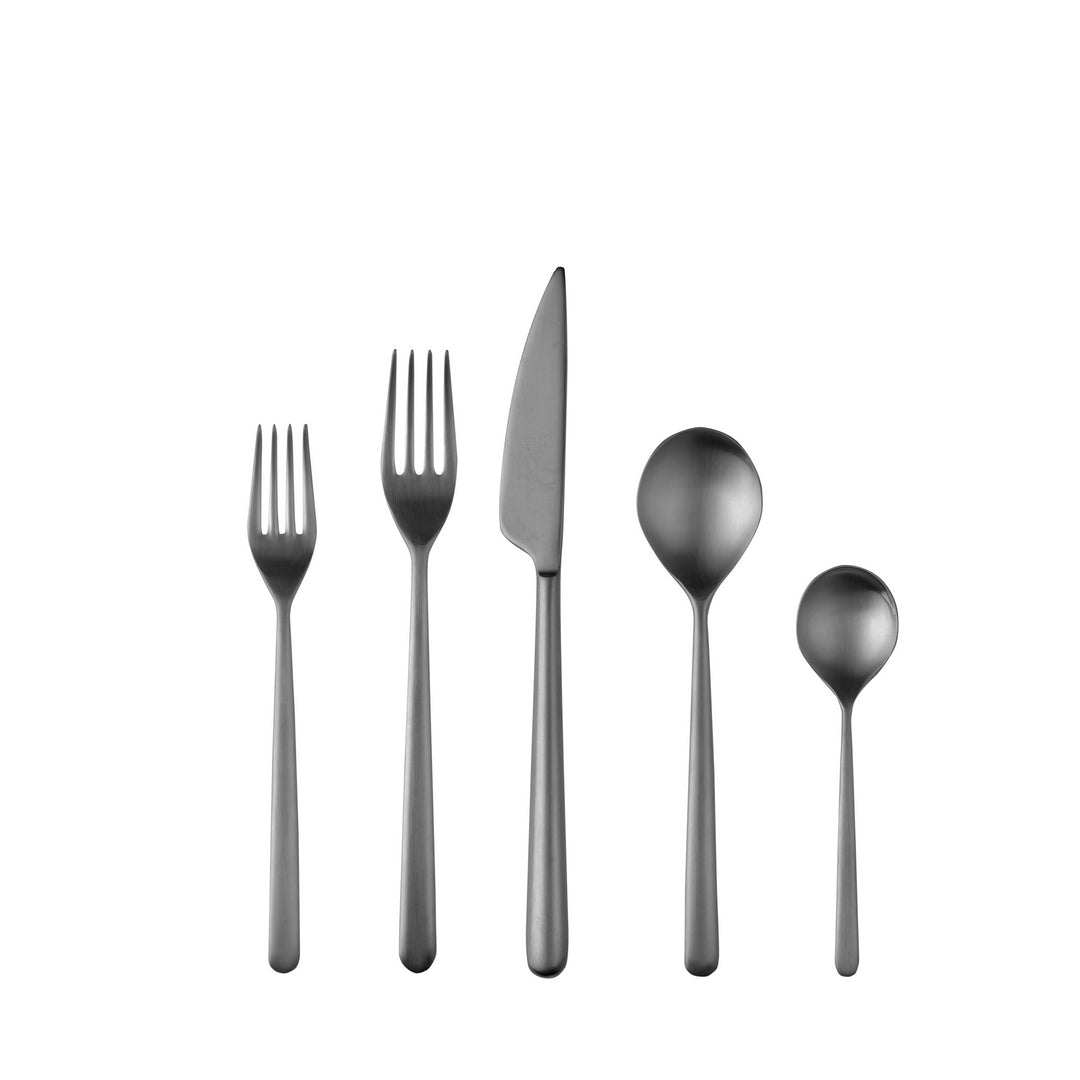 Linea Ice Oro Nero - 5Pcs Cutlery Set