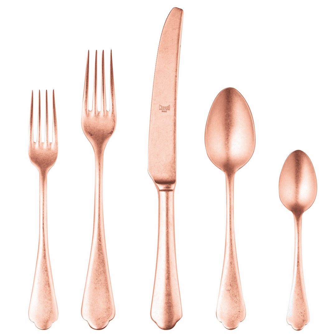 5 Piece Cutlery Set - Dolce Vita Pewter Bronze