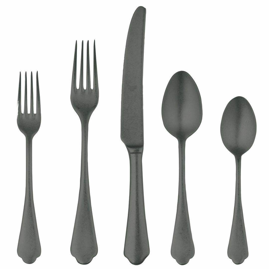 5 Piece Cutlery Set - Dolce Vita Pewter Oro Nero