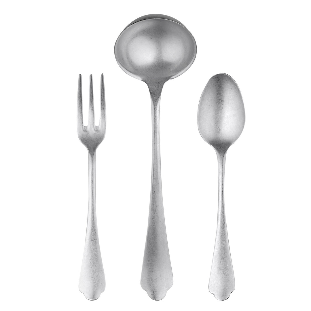 3 Pcs Serving Set (Fork Spoon and Ladle) DOLCE VITA PEWTER