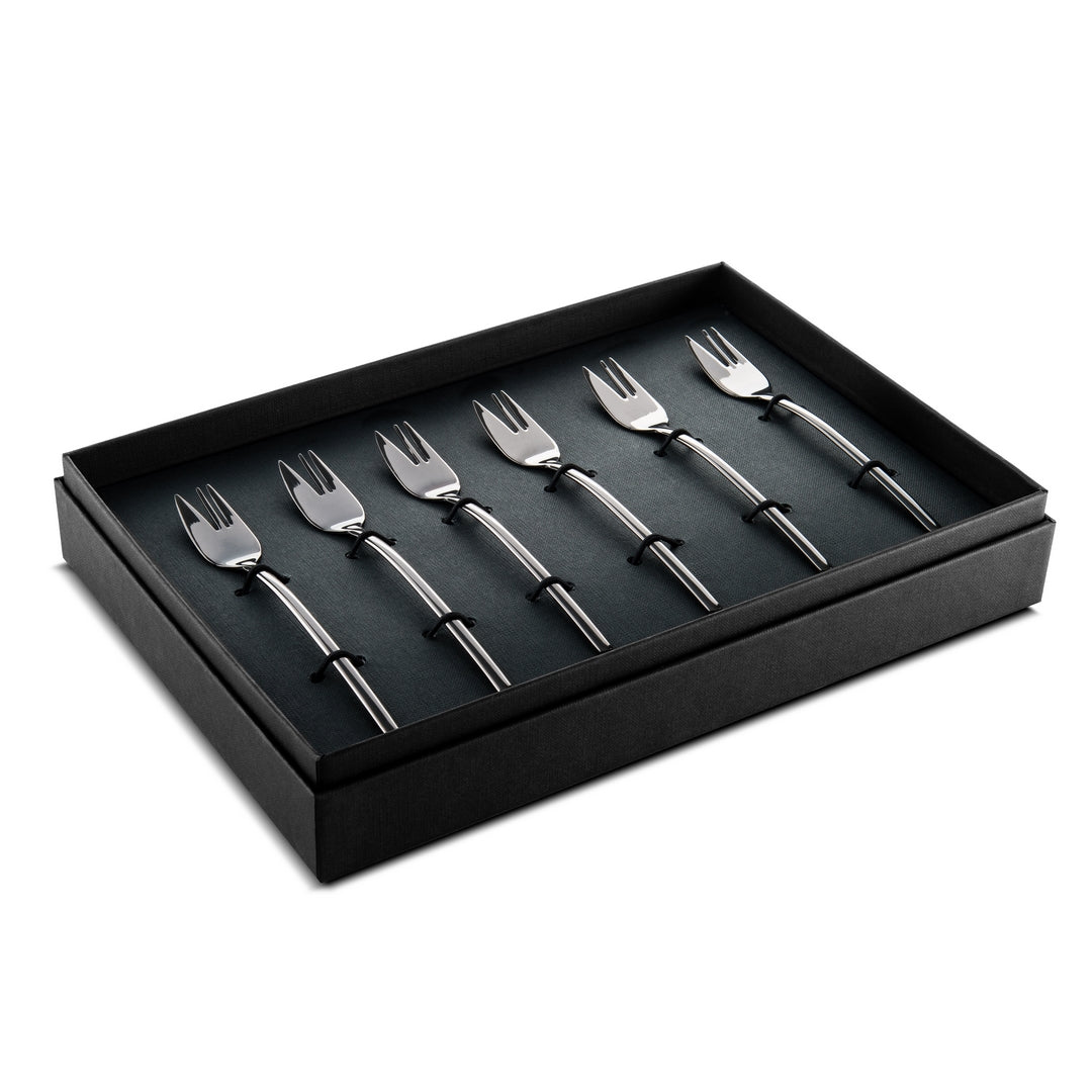 6 Cake Forks - Due Oro Nero