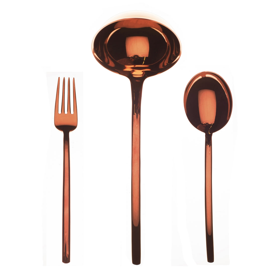 3 Pcs Serving Set (Fork Spoon and Ladle) DUE BRONZO