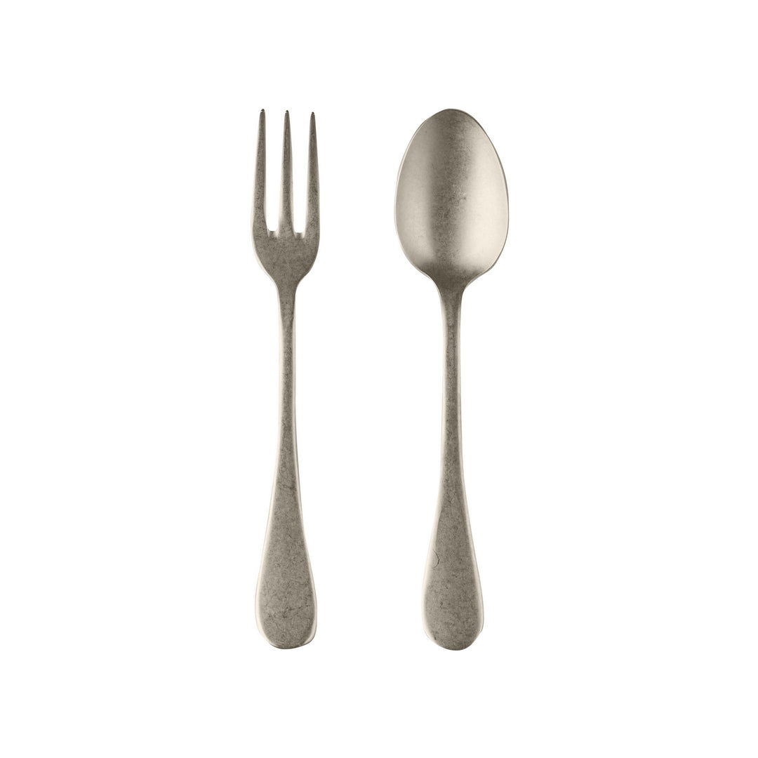 Fork and Spoon Serving Set - Vintage Champagne