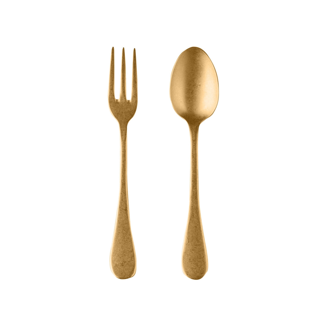 Fork and Spoon Serving Set - Vintage Oro