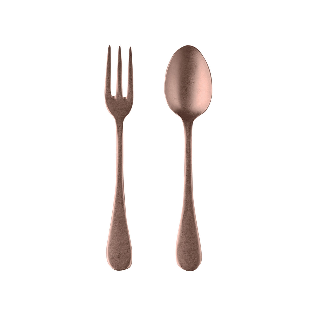 Fork and Spoon Serving Set - Vintage Bronzo