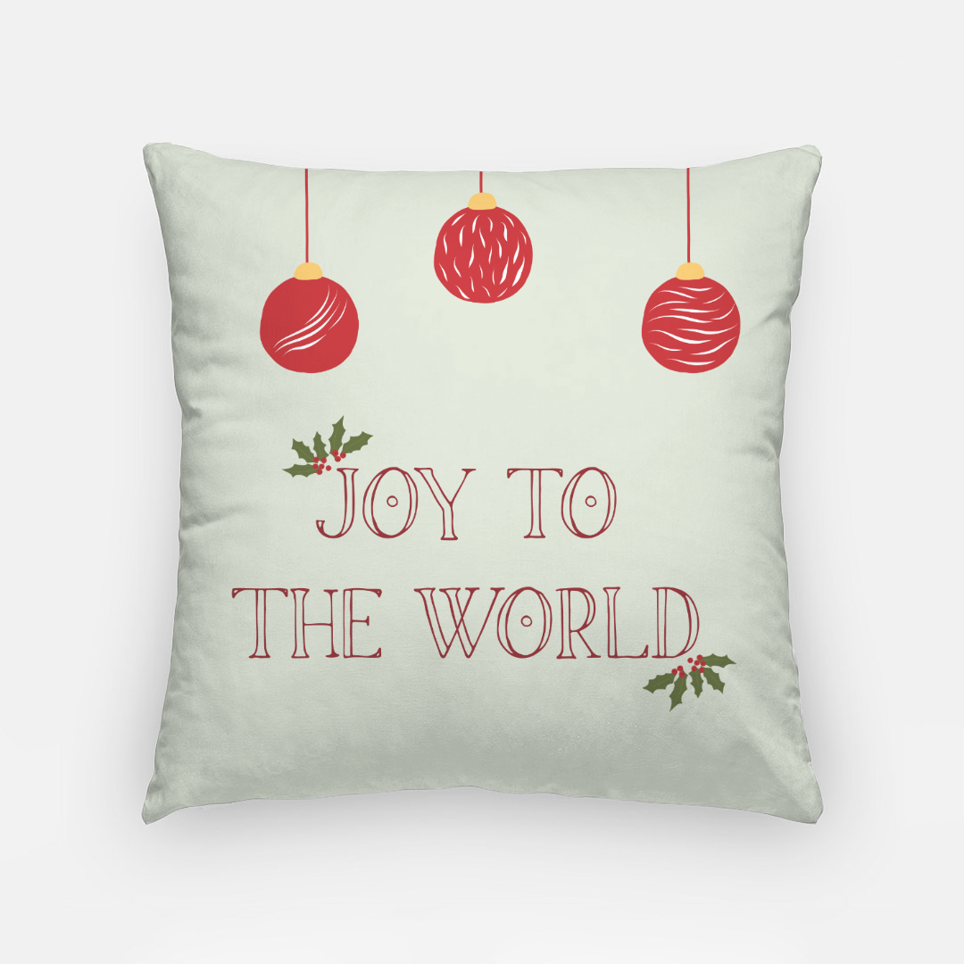 18"x18" Holiday Polyester Pillowcase - Joy to the World