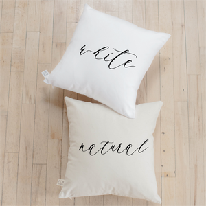 White and natural pillow covers