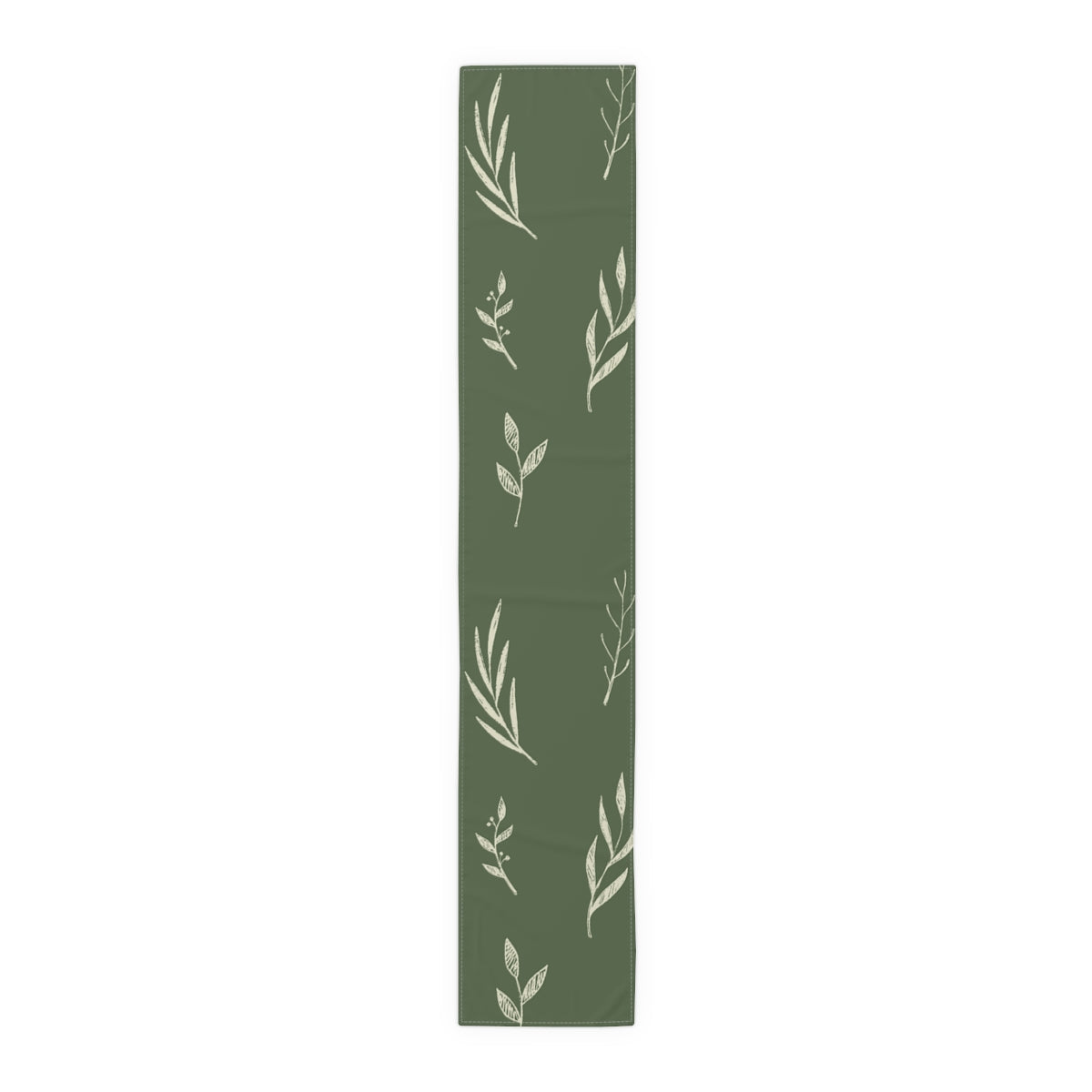 Green Holiday Table Runner - White Garland