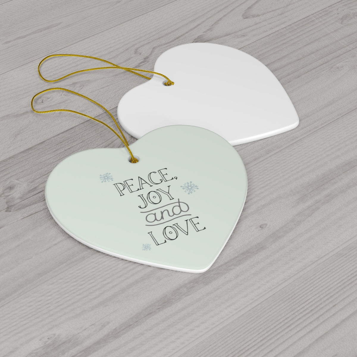Ceramic Holiday Ornament - Peace, Joy & Love