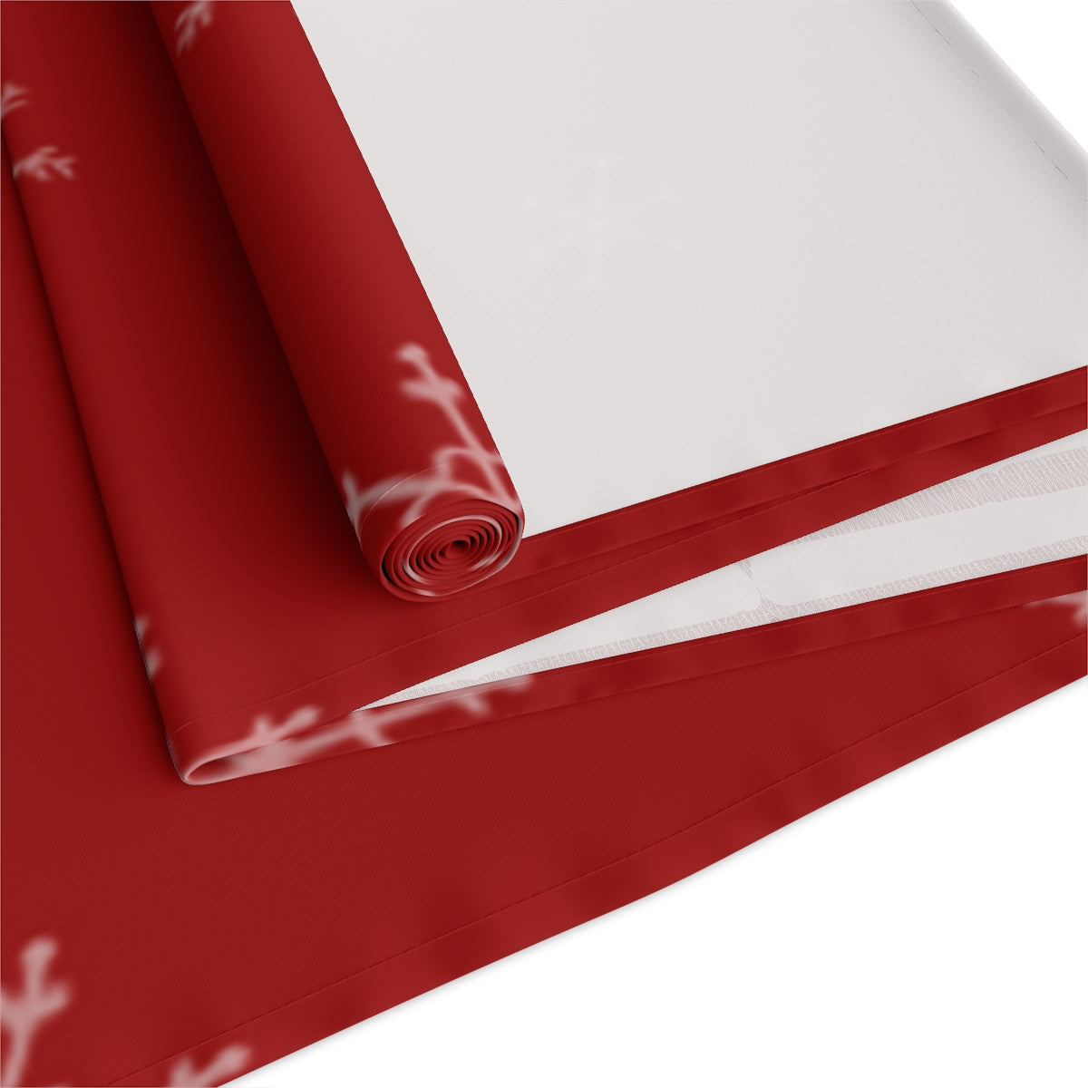 Red Holiday Table Runner - Snowflakes