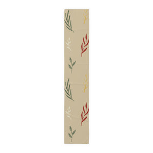 Beige Holiday Table Runner - Colorful Garland