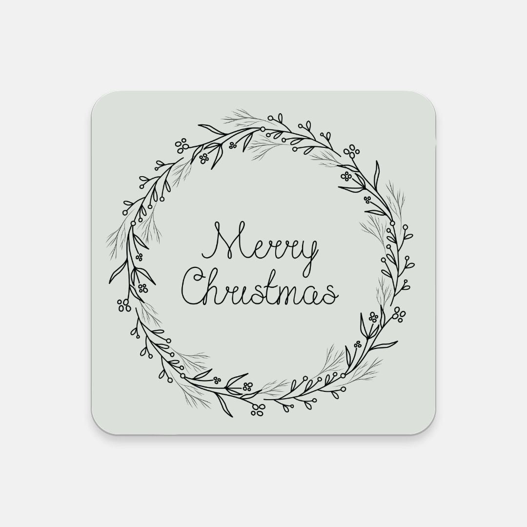 Cork Back Coaster - Black Wreath