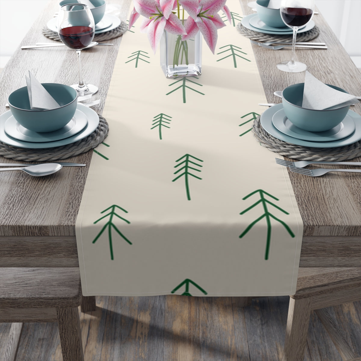 Holiday Table Runner - Evergreens