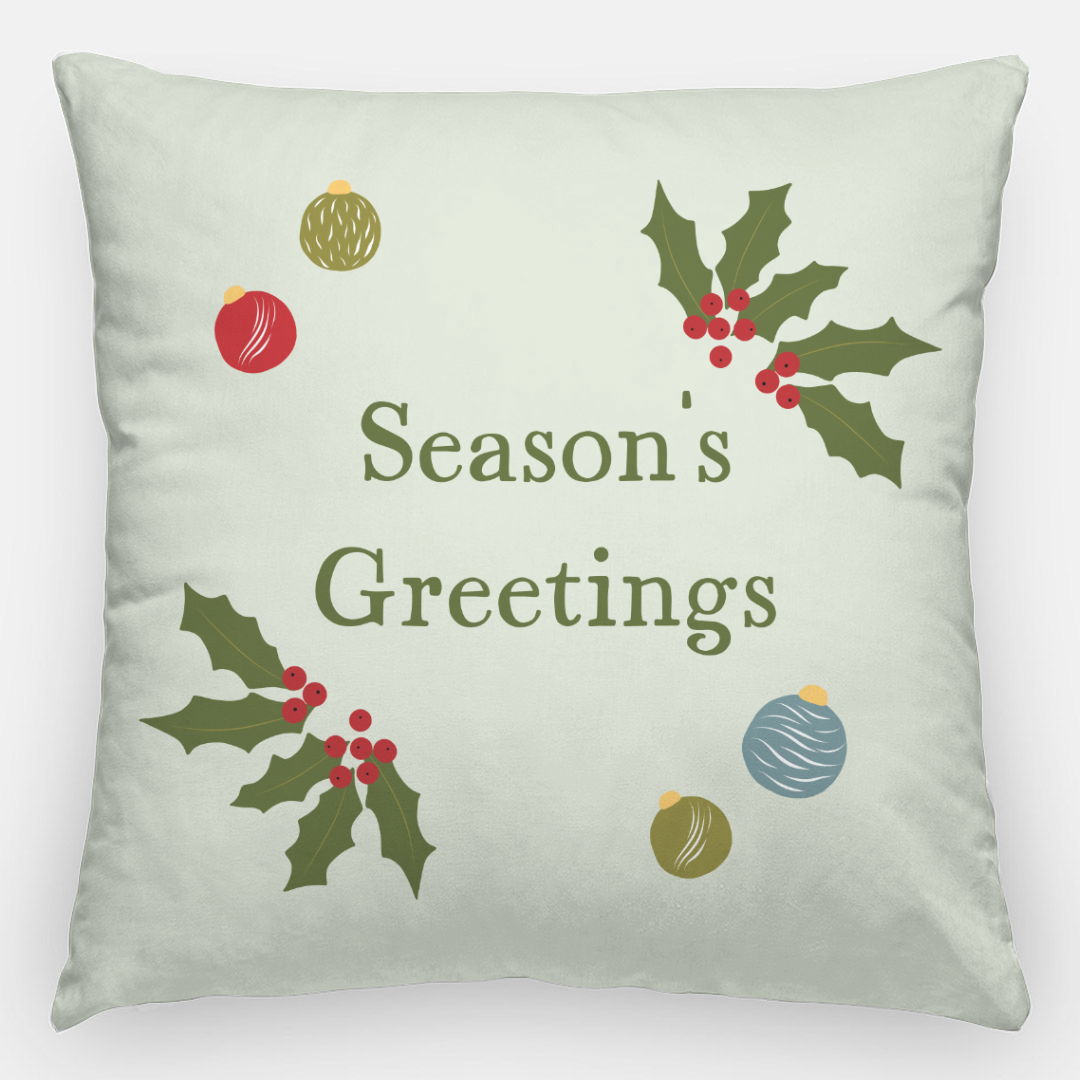 24x24 Holiday Polyester Pillowcase - Season's Greetings