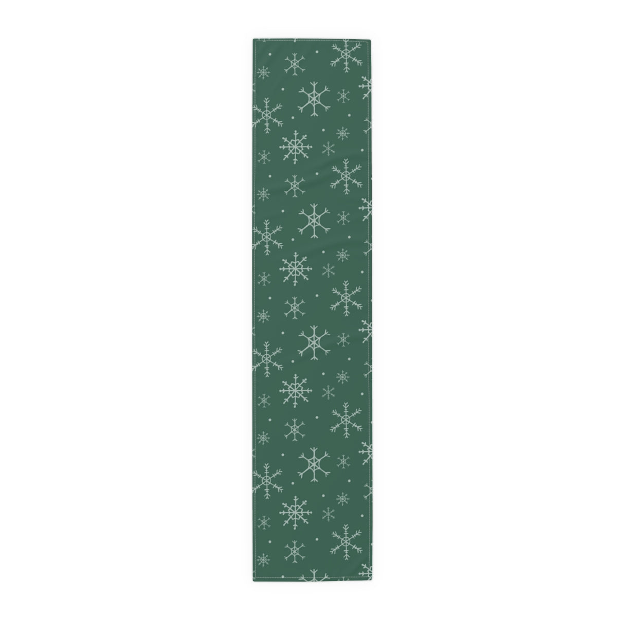 Green Holiday Table Runner - Snowflakes