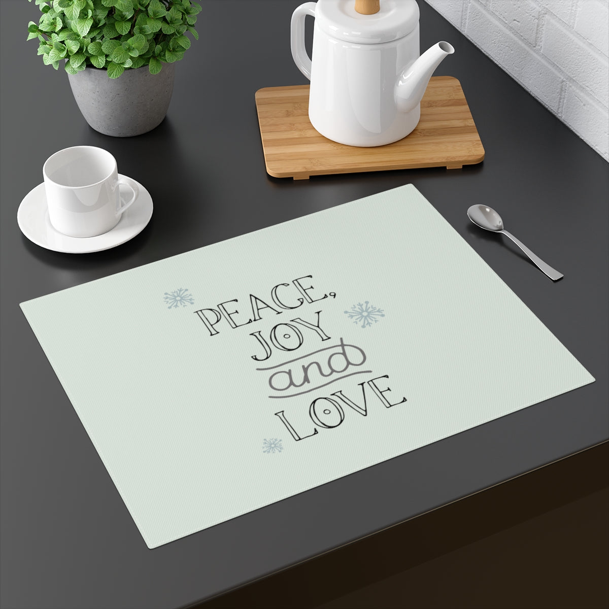 Holiday Table Placemat - Peace, Joy & Love