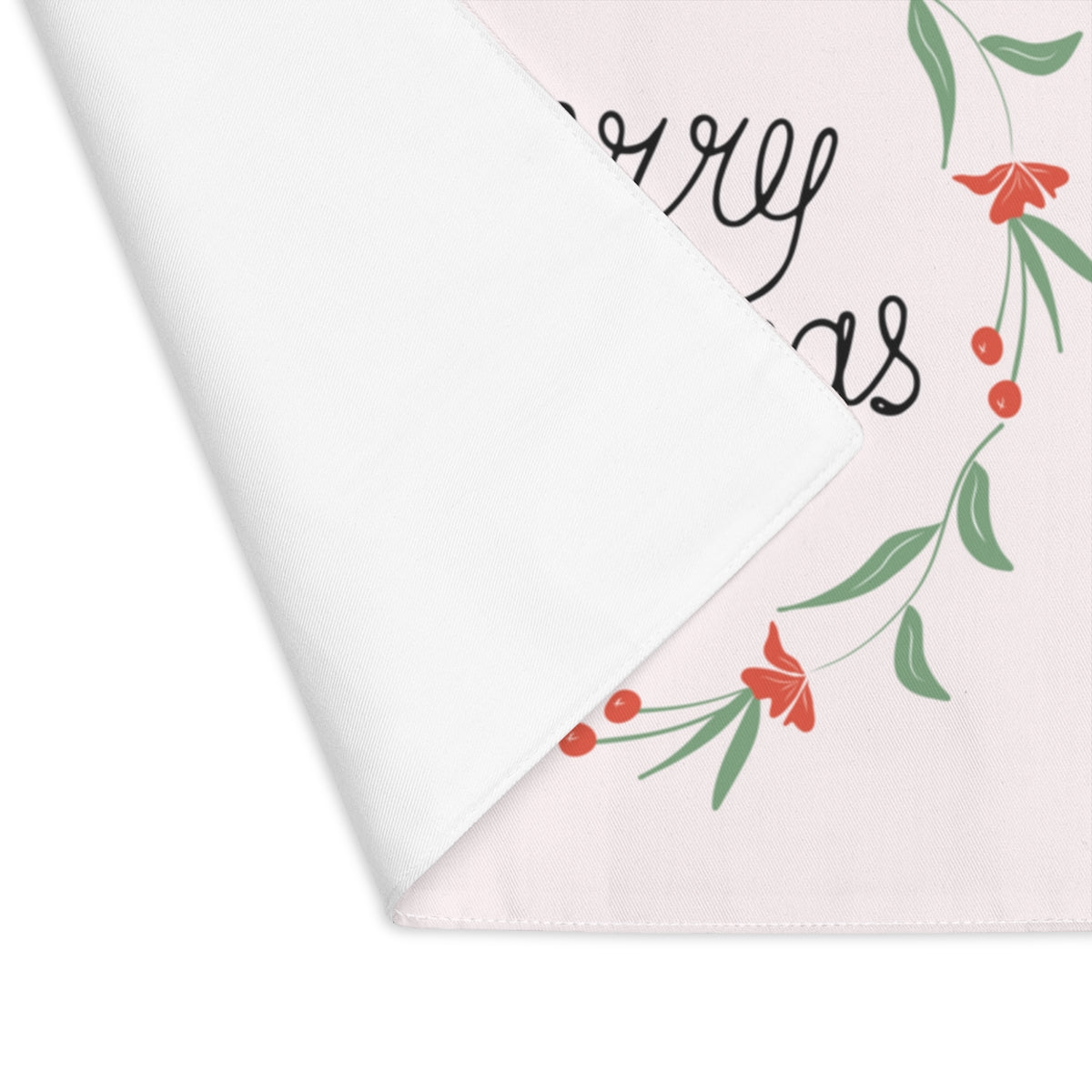 Holiday Table Placemat - Colorful Merry Christmas Wreath