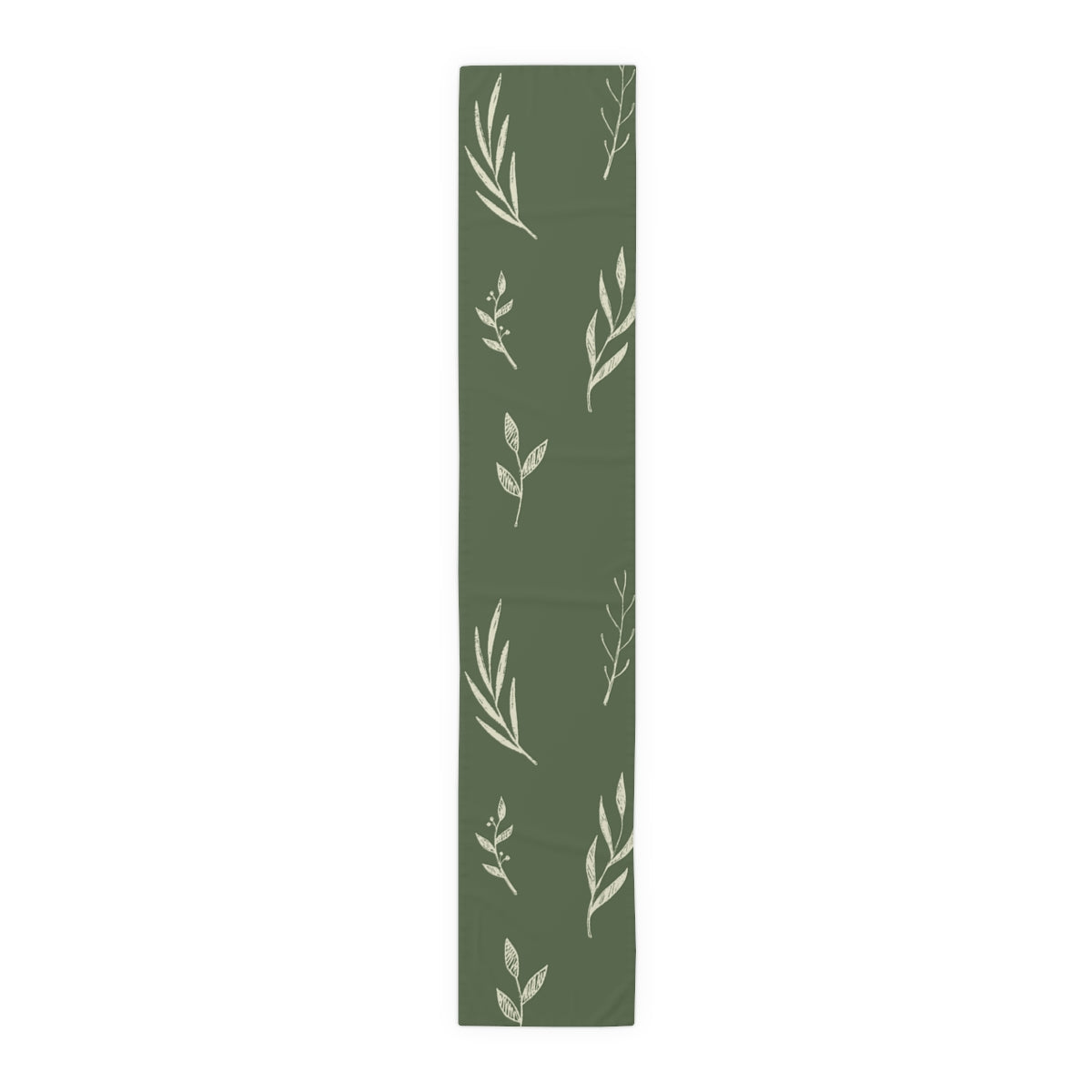 Green Holiday Table Runner - White Garland