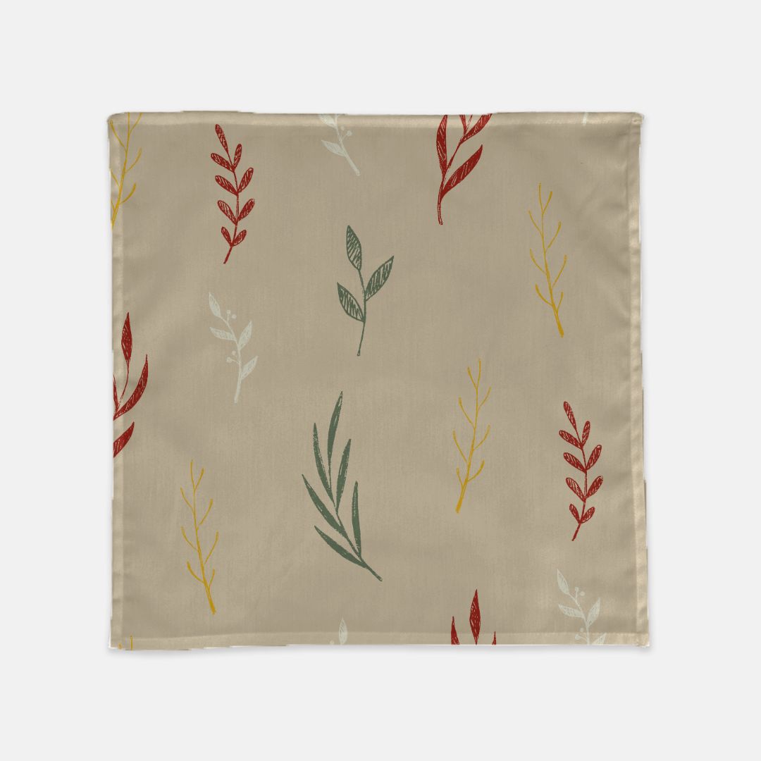 Beige Holiday Cloth Napkins - Colorful Garland