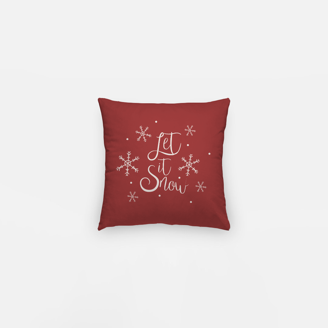 10x10 Holiday Polyester Pillowcase - Let it Snow