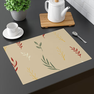Beige Holiday Table Placemat - Colorful Garland