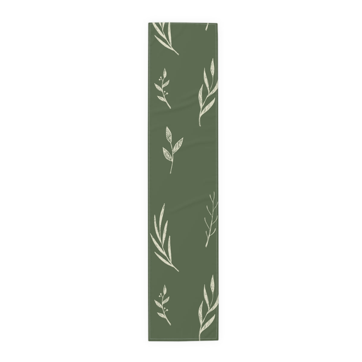 Green Holiday Table Runner - White Garland