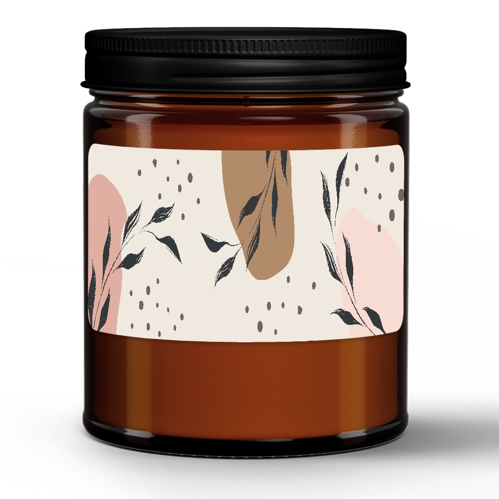 Amber Jar Natural Wax Candle - Black Branches