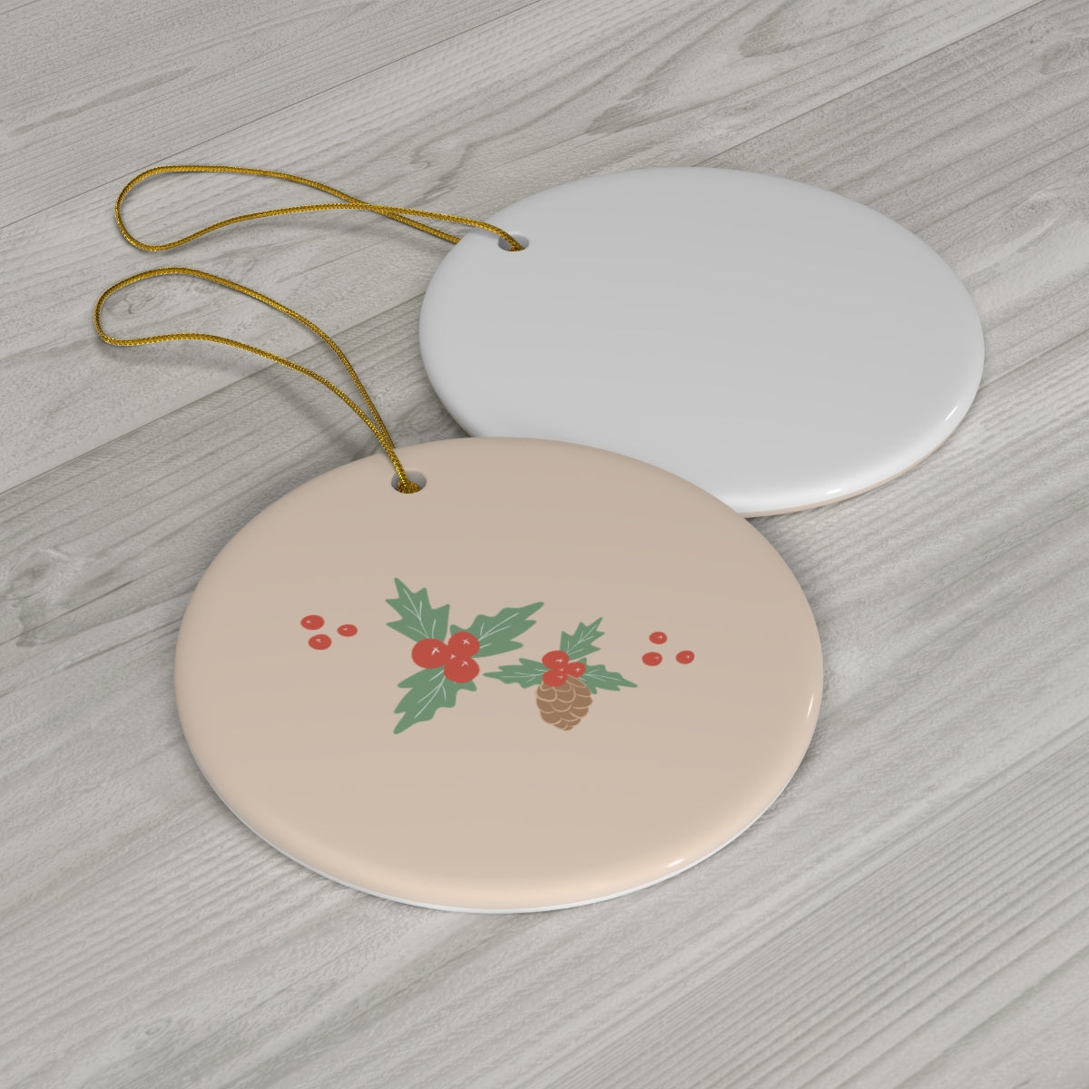 Ceramic Holiday Ornaments - Pinecones