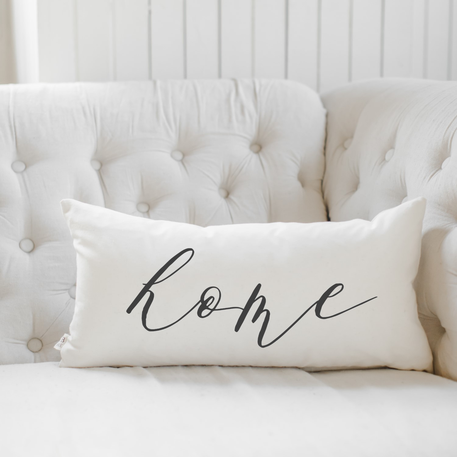 "Home" Script Lumbar Pillow