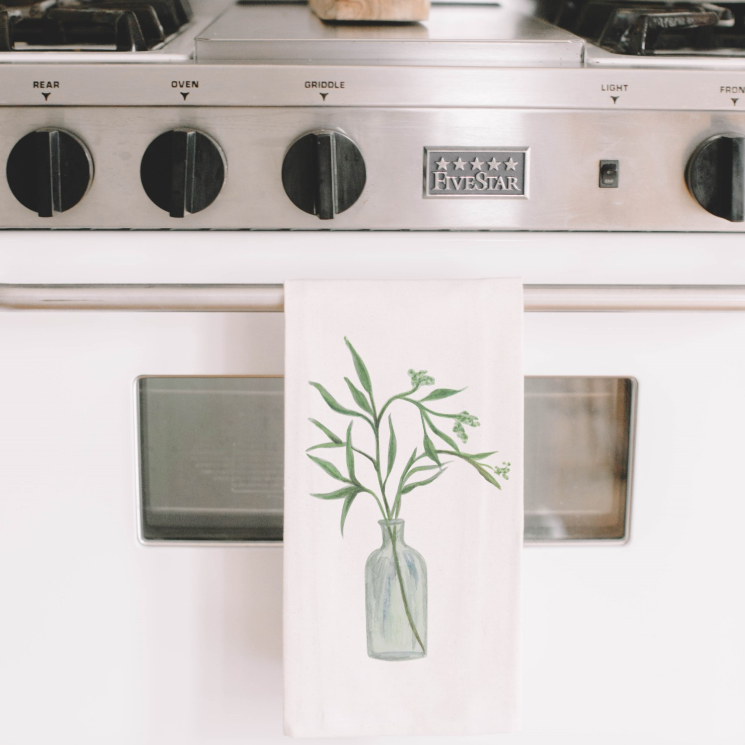 Eucalyptus Vase Watercolor Tea Towel