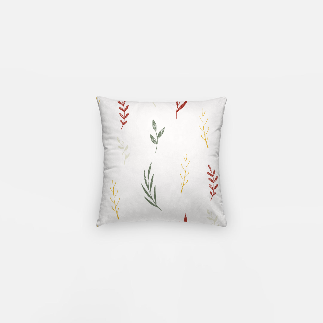 10"x10" White Holiday Polyester Pillowcase - Colorful Garland