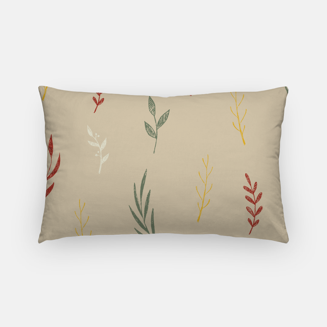 Beige Holiday Lumbar Pillowcase - Colorful Garland
