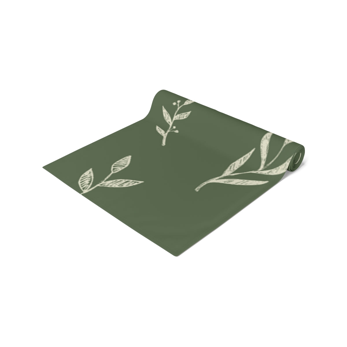 Green Holiday Table Runner - White Garland