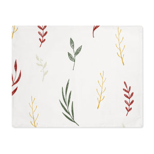 White Holiday Table Placemat - Colorful Garland