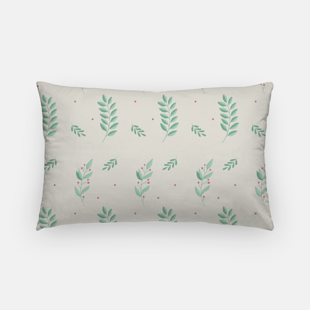 Holiday Lumbar Pillowcase - Large Holly