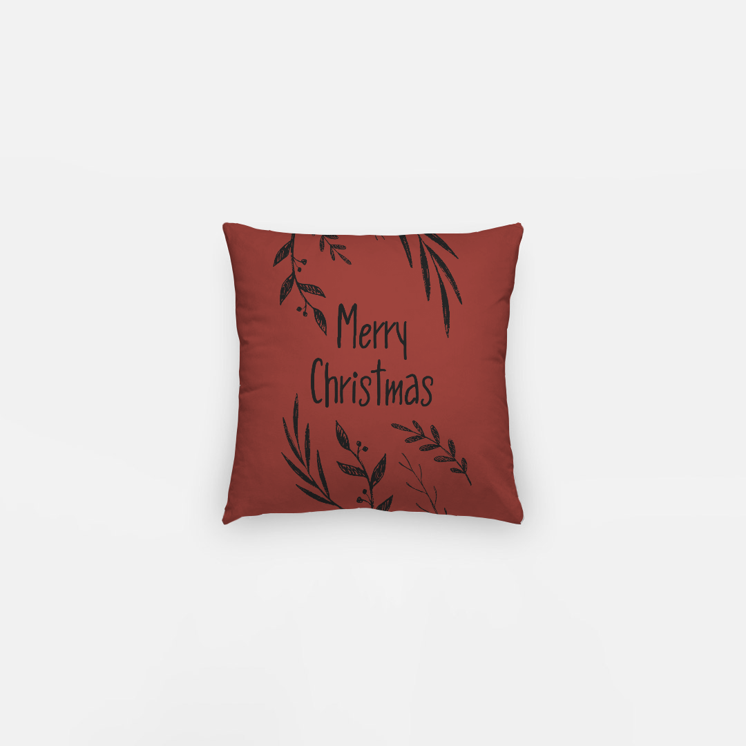 10x10 Holiday Polyester Pillowcase - Merry Christmas Garland