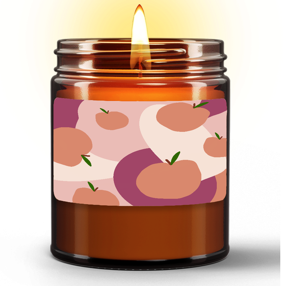 Amber Jar Natural Wax Candle - Apples